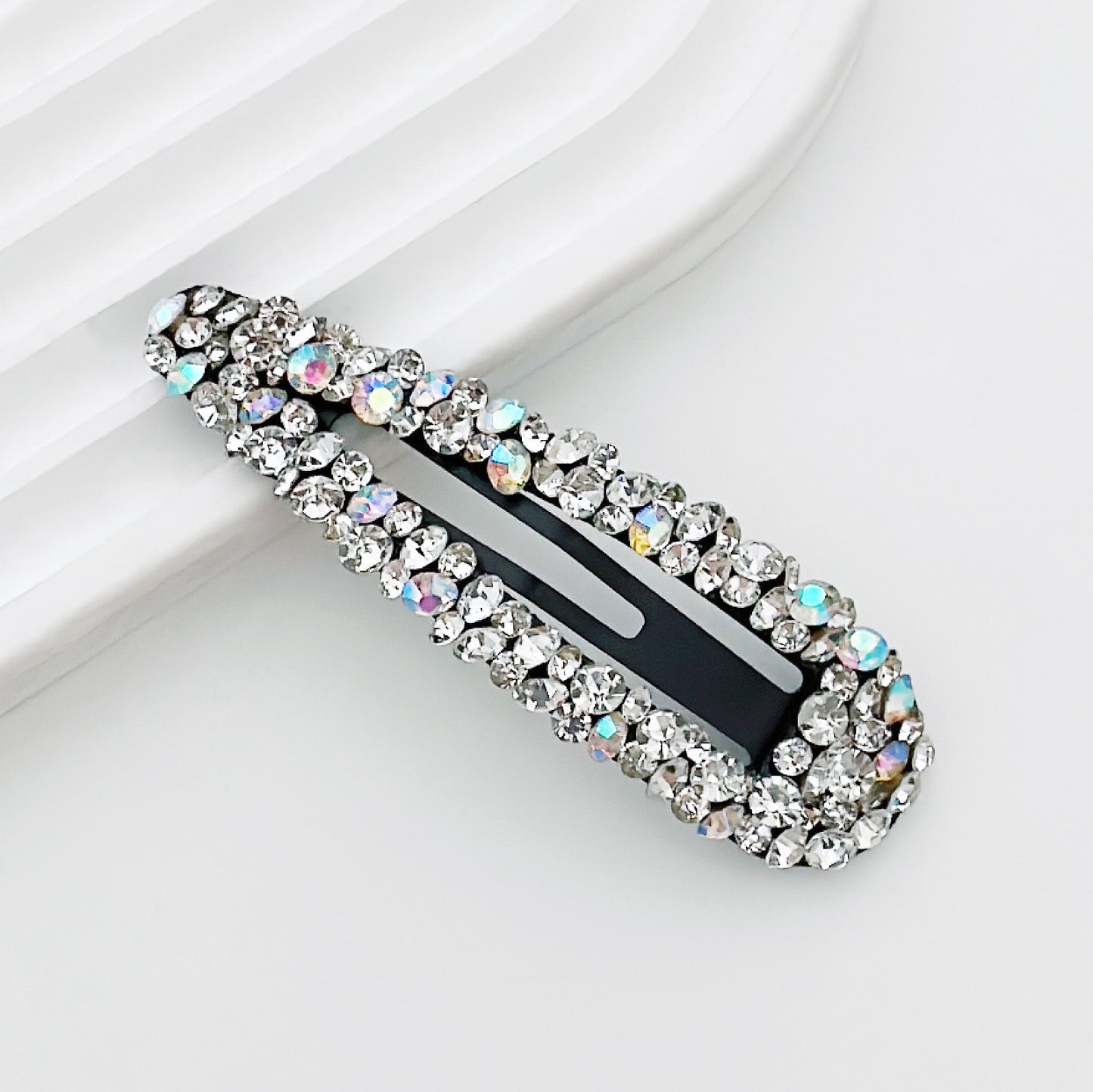Diamond Colorful Crystals Rectangular BB Clip Break Hair Side Bang Clip
