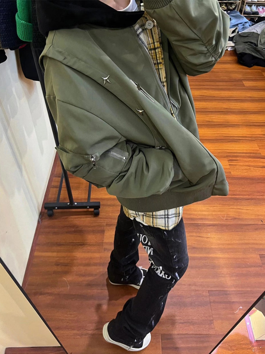 American Retro Street Metal Pilot Jacket