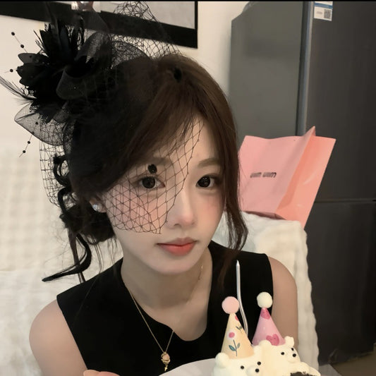 Dinner Socialite Gathering French Retro Feather Headdress Flower