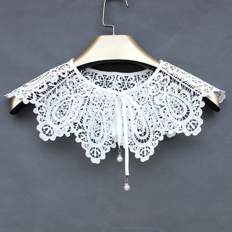Embroidered Organza Lace Collar Flower Women's Shawl