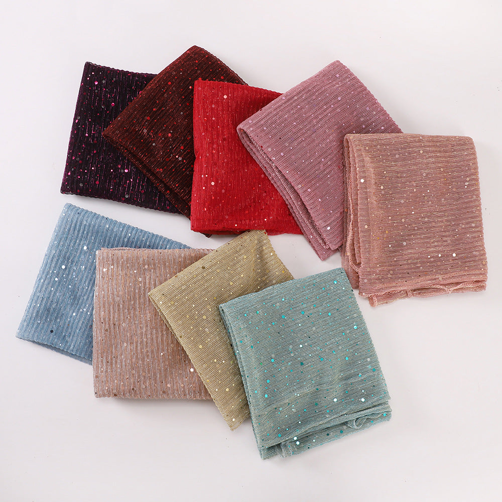 Closed-toe Sequined Shawl Scarf