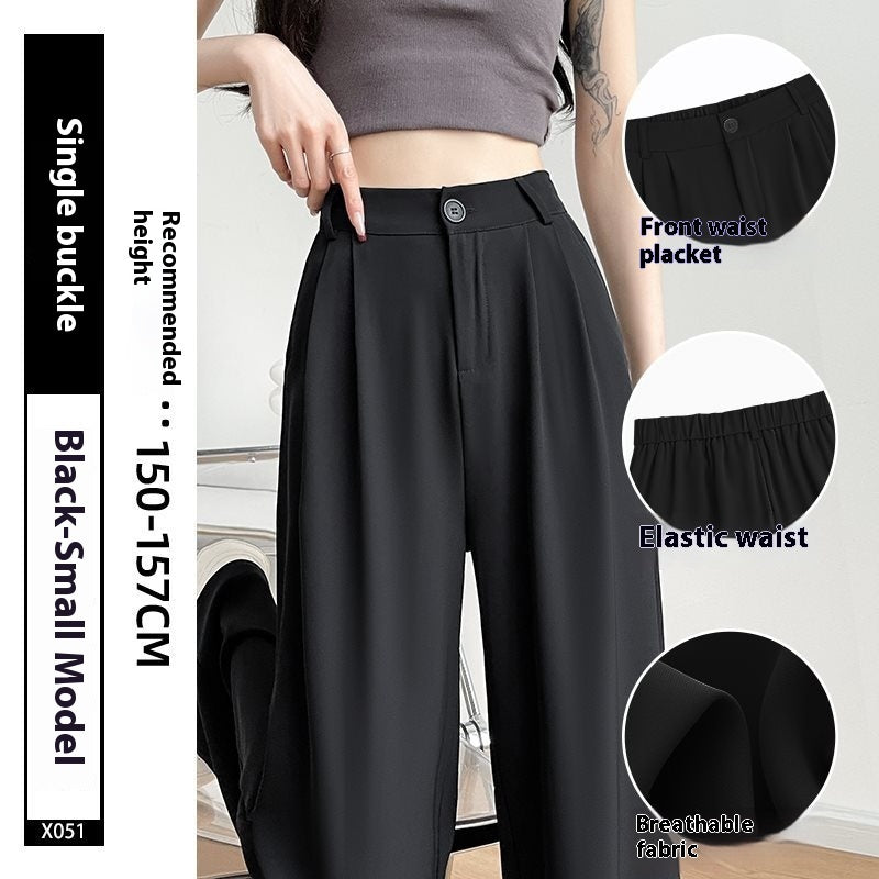 Black Suit Pants Women's Thin Drooping Straight Casual Pants
