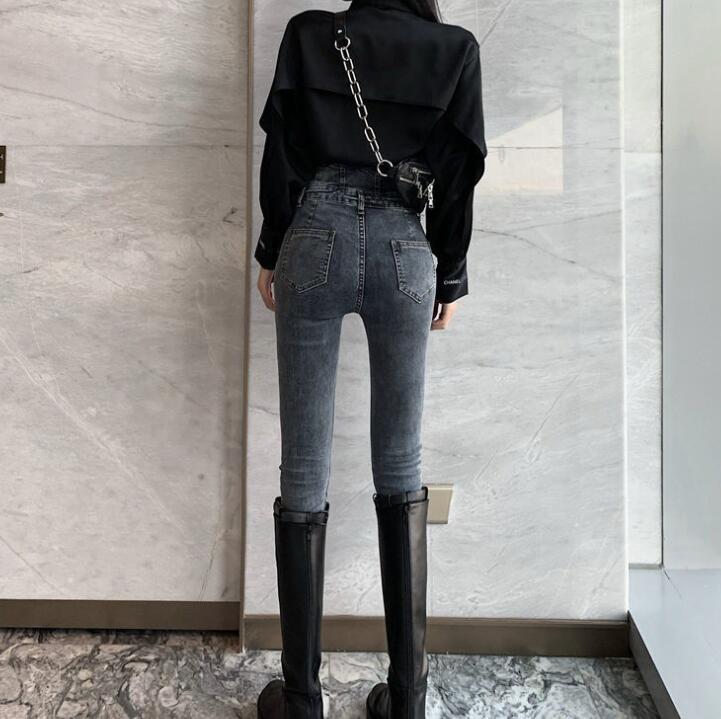 Fashion Simple High-waist Single-breasted Trousers