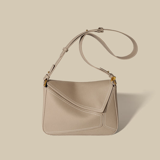 Women's First Layer Cowhide Geometric Tote Bag