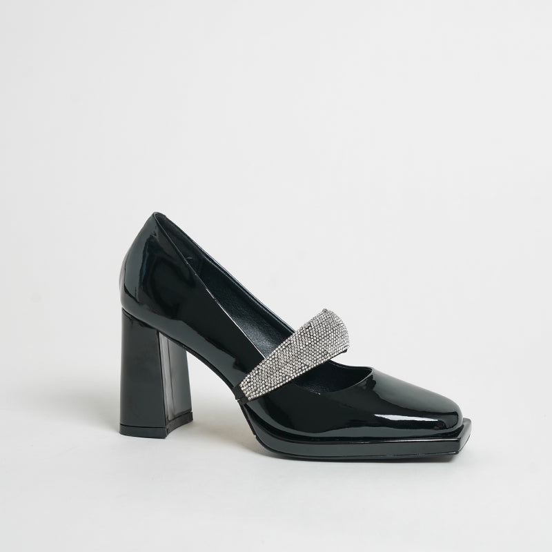 Women's Elegant Rhinestone Genuine Leather Mary Jane Shoes
