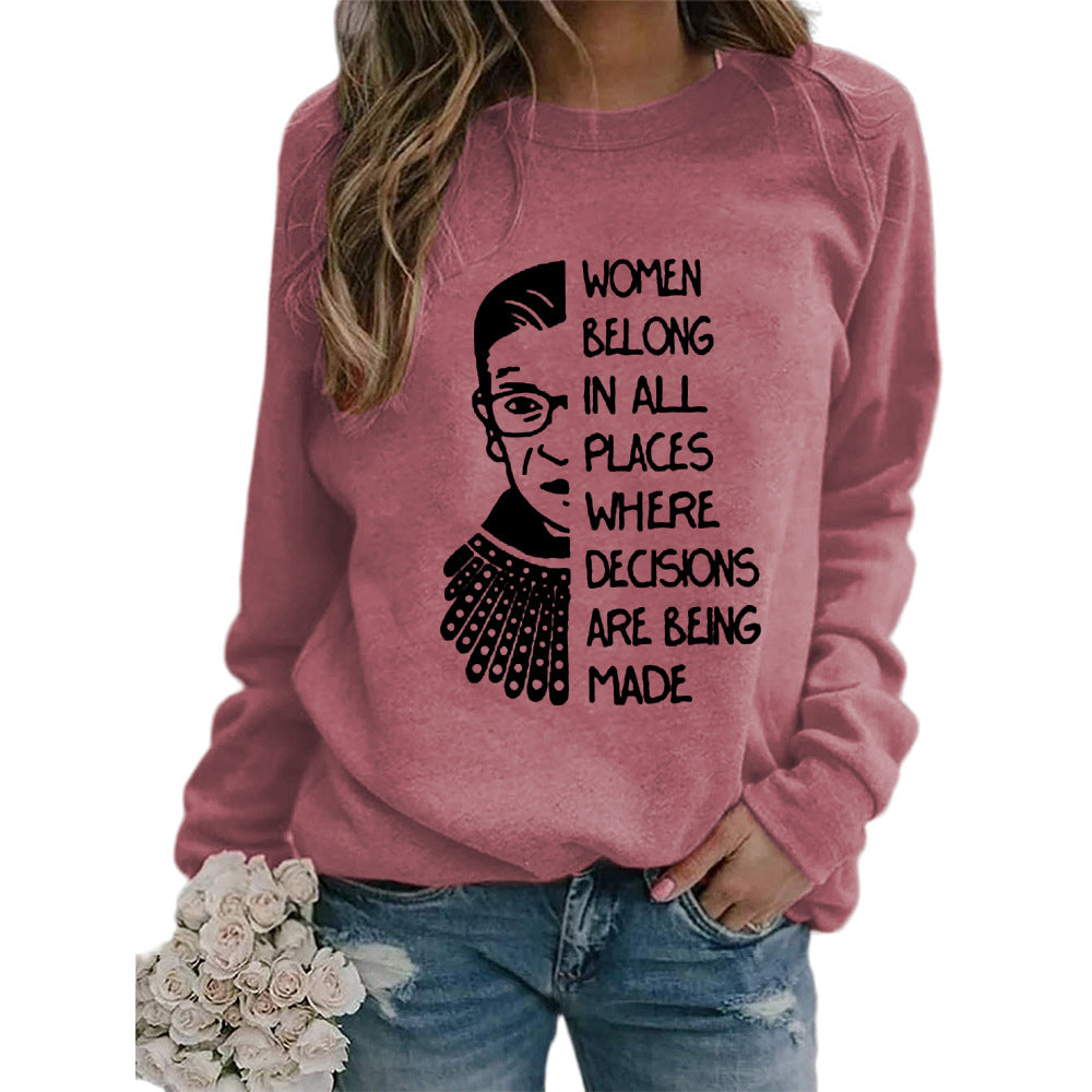 Justice Monogram Print Crew-neck Long-sleeve Sweatshirt