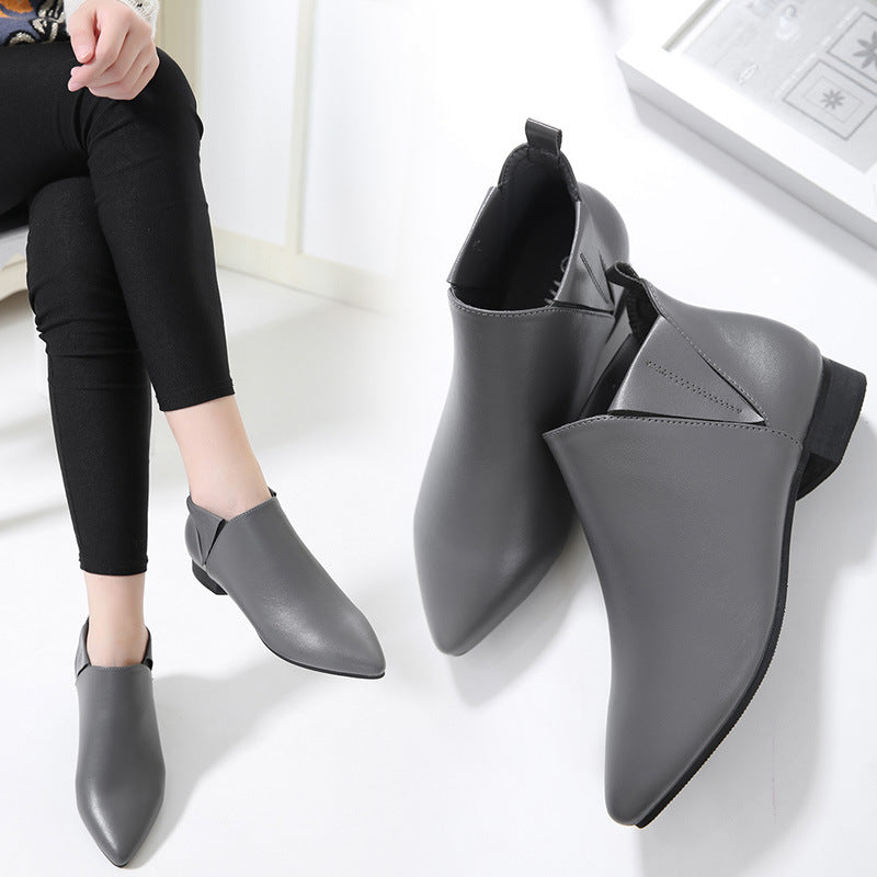 Women's Plus Size British Style Flat Suede Leather Shoes