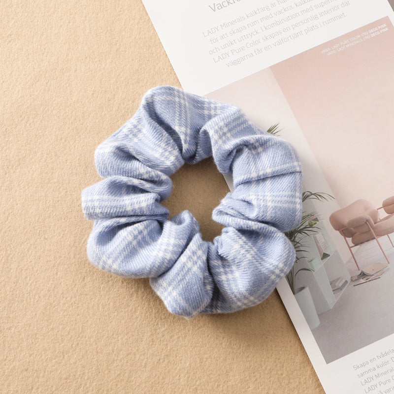 Plaid Print Large Intestine Ring Women's Hair Tie