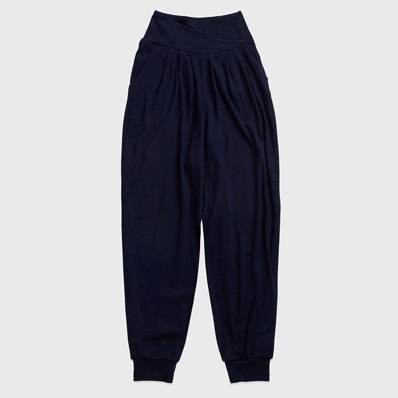 Summer New Yoga Thread Wide Leg Ankle-tied Split Casual Breathable Fitness Pants
