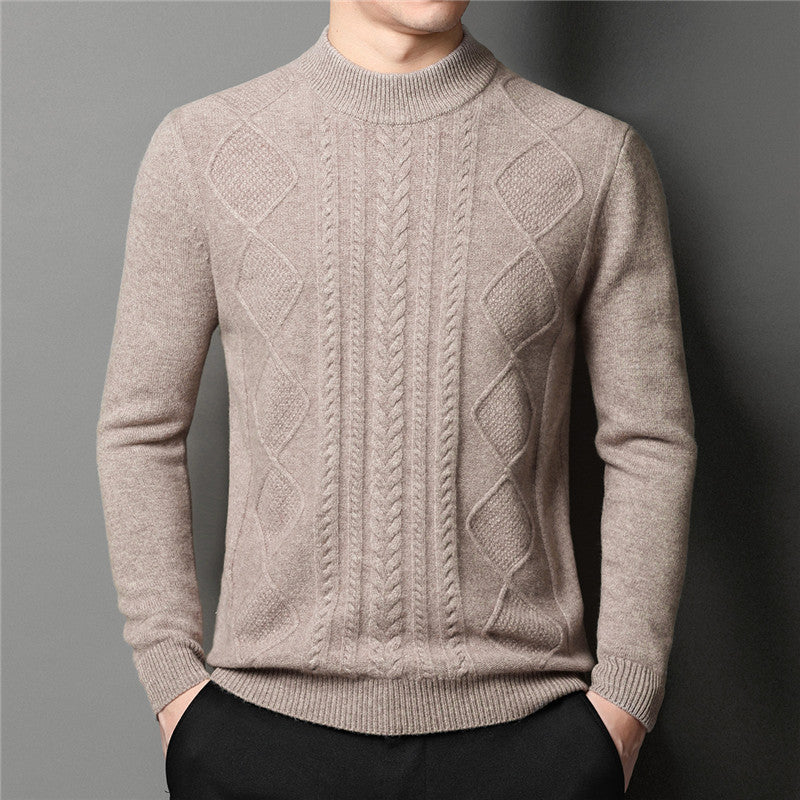 Thick Solid Color Business Casual Men's Sweater