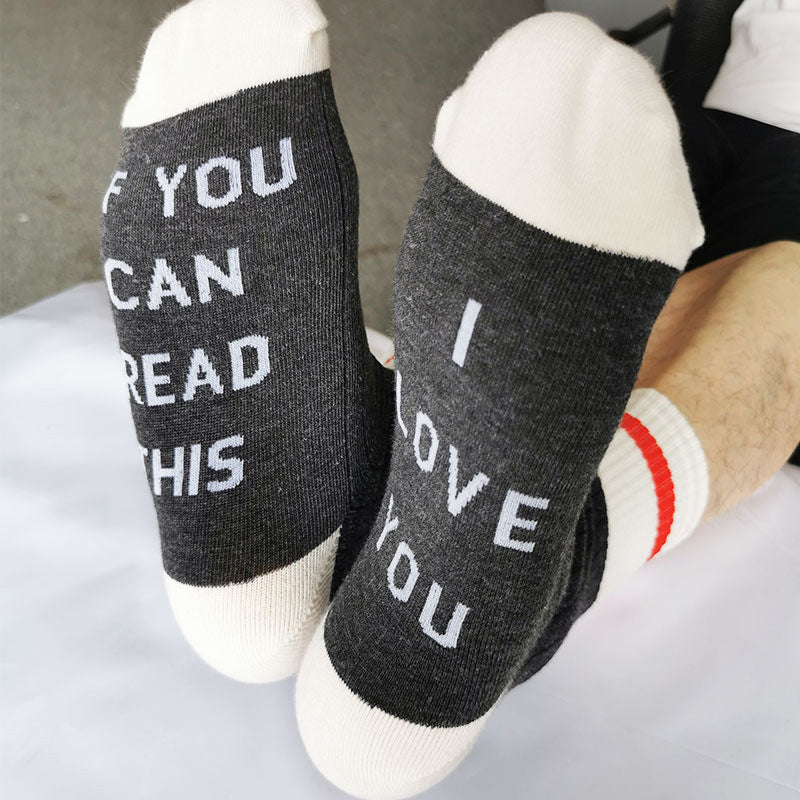 Sole English Letter Socks Men's And Women's Cotton Socks College Style