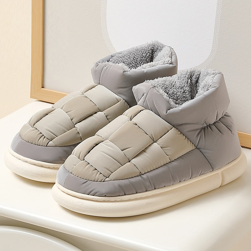 Waterproof Indoor Warm Plush High Soled Cotton Shoes