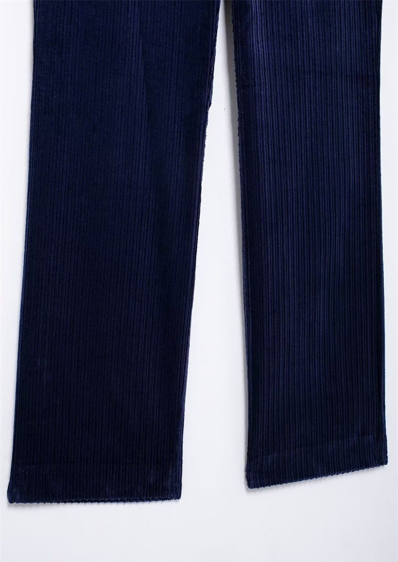 New European And American Style Fashion Women's Wear Corduroy Straight-leg Trousers