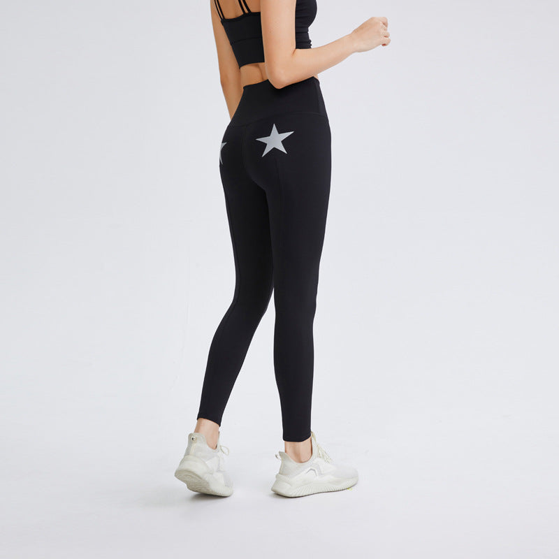 Kvinders Tætsiddende Elastiske Hofte-løftende Yoga High-waist Sports Quick-dry Bukser