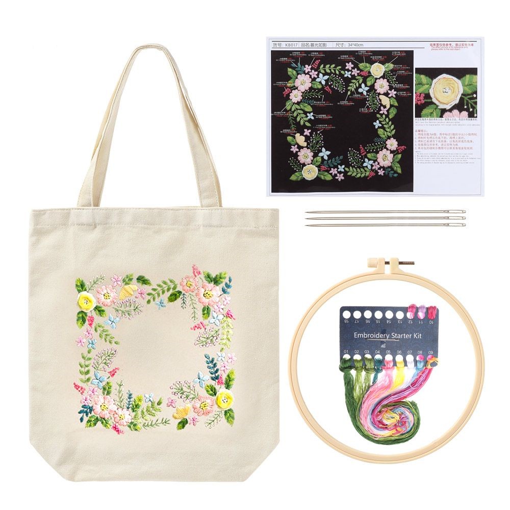 Hand-embroidered Canvas One-shoulder Handbag