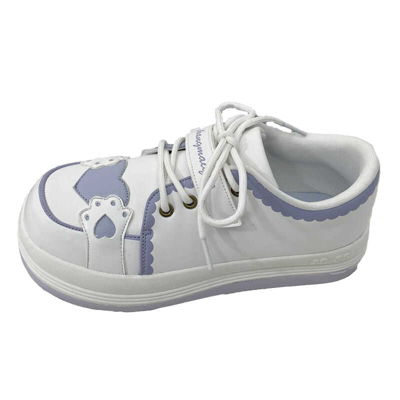 Women's Fashionable Thick Sole Sports White Shoes