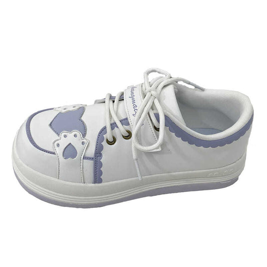 Women's Fashionable Thick Sole Sports White Shoes
