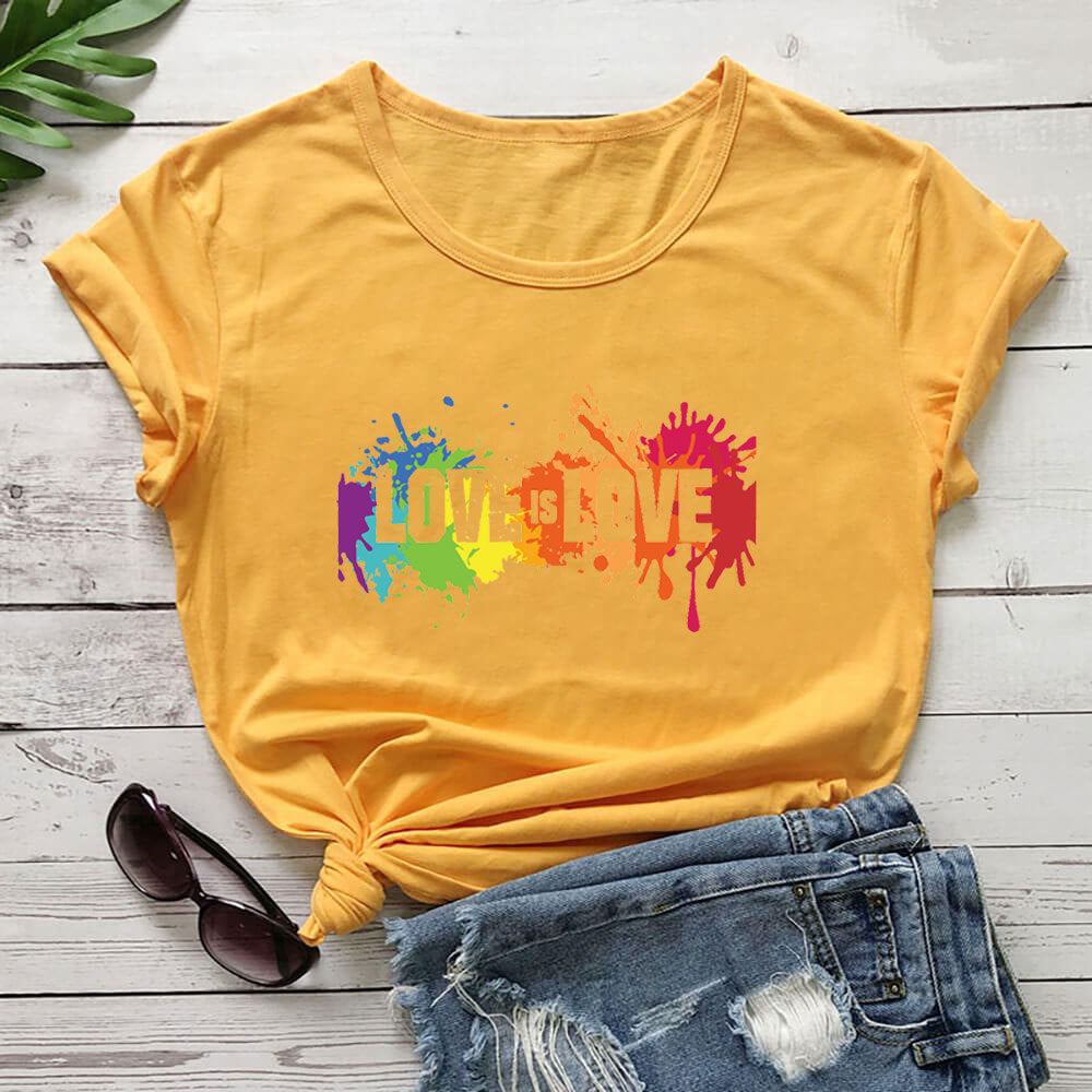 Valentine's Day Love Is Love Letter Color Printed T-shirt