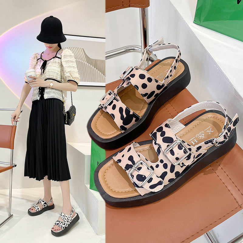 Fashion Ladies Simple Leopard Sandals