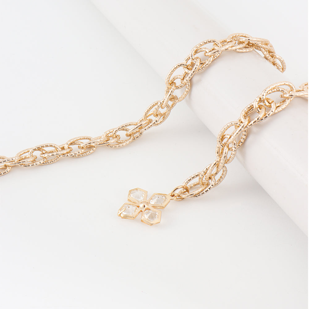 Ladies Waist Chain Decorative Dress Winding Chain Rhinestone Flower Pendant Hollow Metal Chain Summer Versatile Europe And America