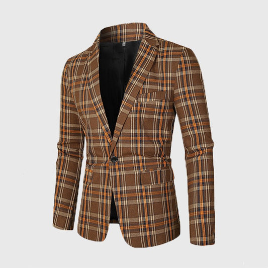 Stribet habitjakke til mænd, afslappet slim fit