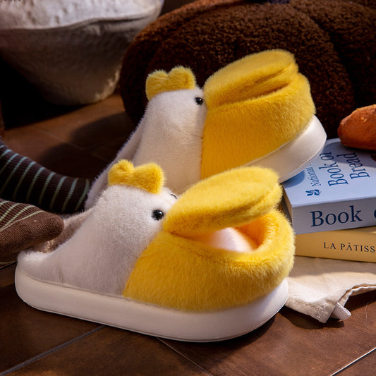 Women's Big Mouth Duck Thick Bottom And Warm Keeping Fleece-lined Home Indoor Cotton Slippers