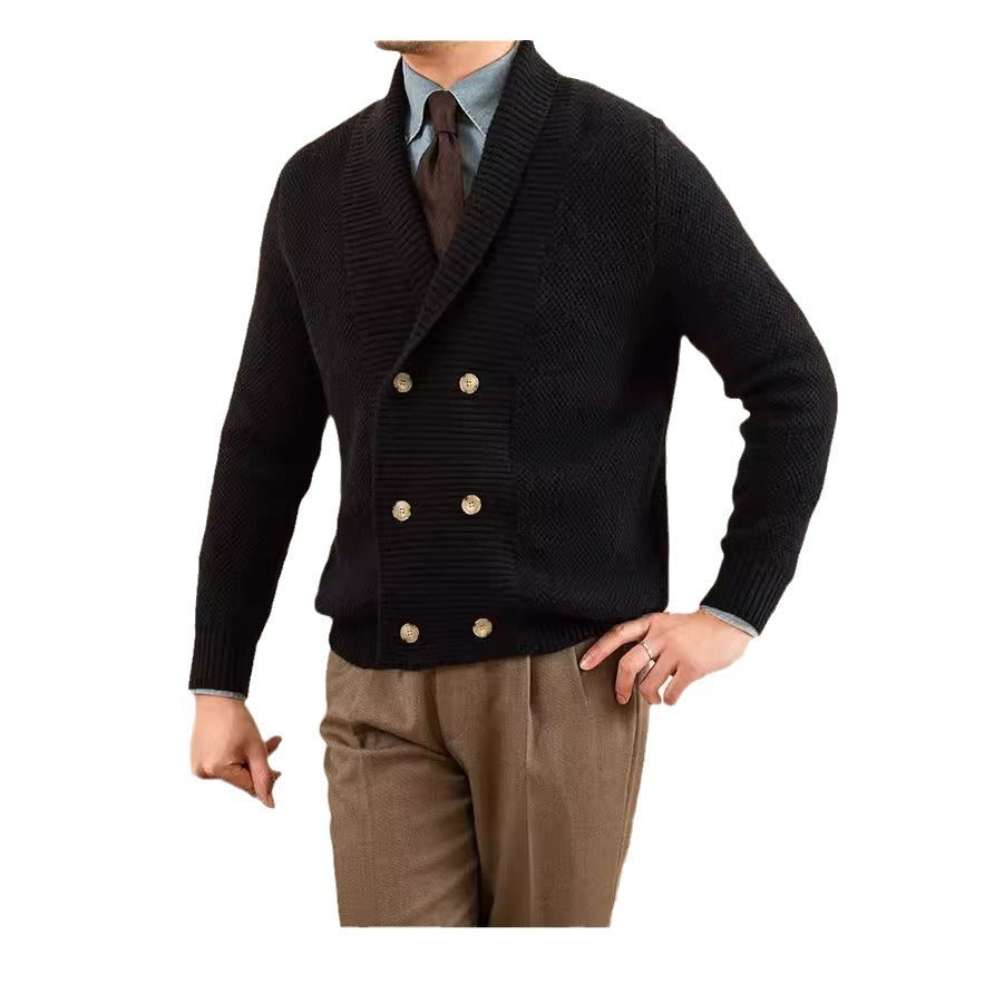 Fall Winter Men Coat V-neck Sweater Trendy Simple