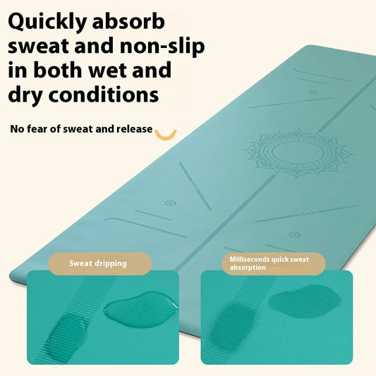 Pu Rubber Natural Rubber Non-slip Body Line Fitness Yoga Mat