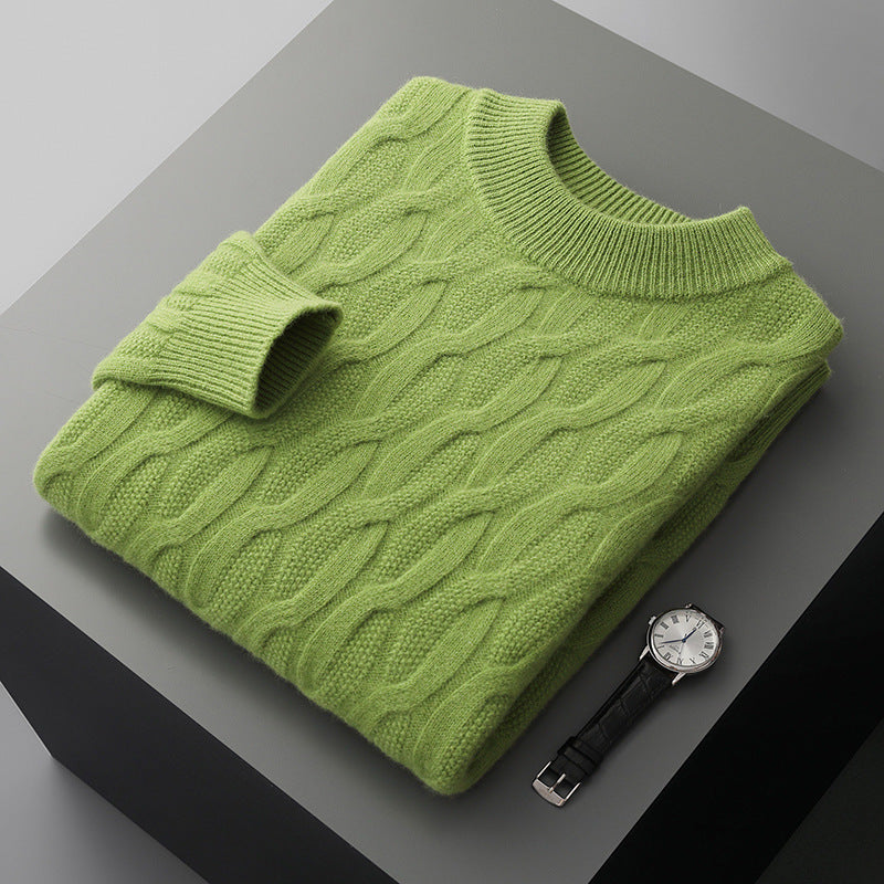 Men's Half Turtleneck Thick Sweater Pullover Knit Shirt