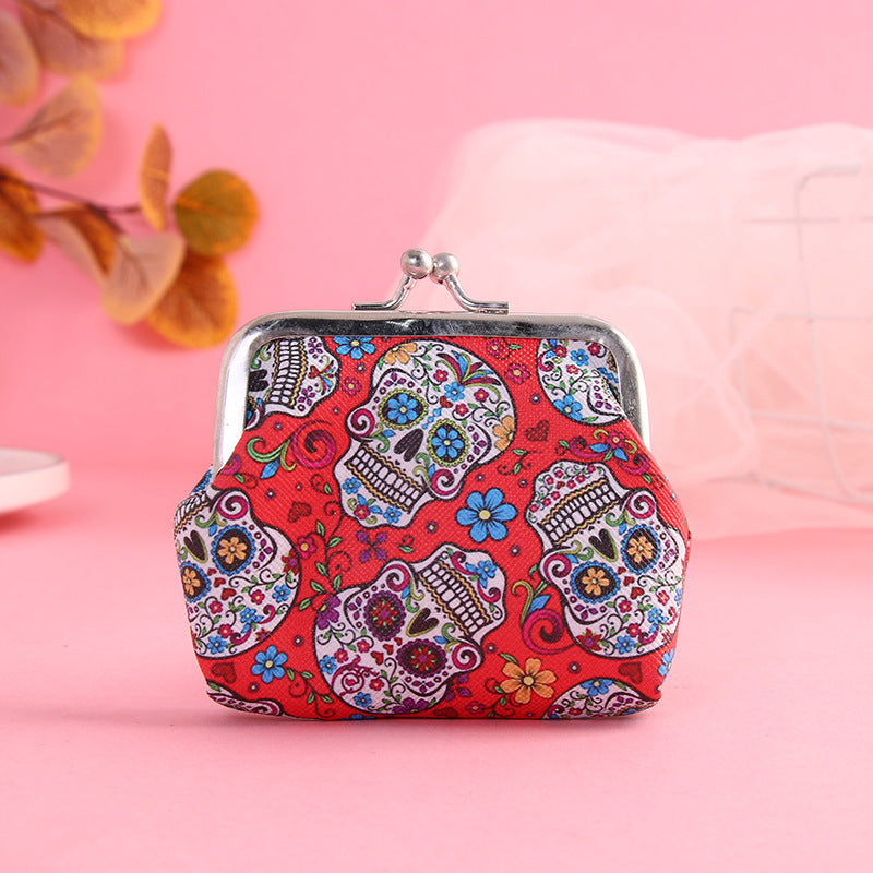 Personalized Skull Iron Buckle Bag Women's Short Wallet