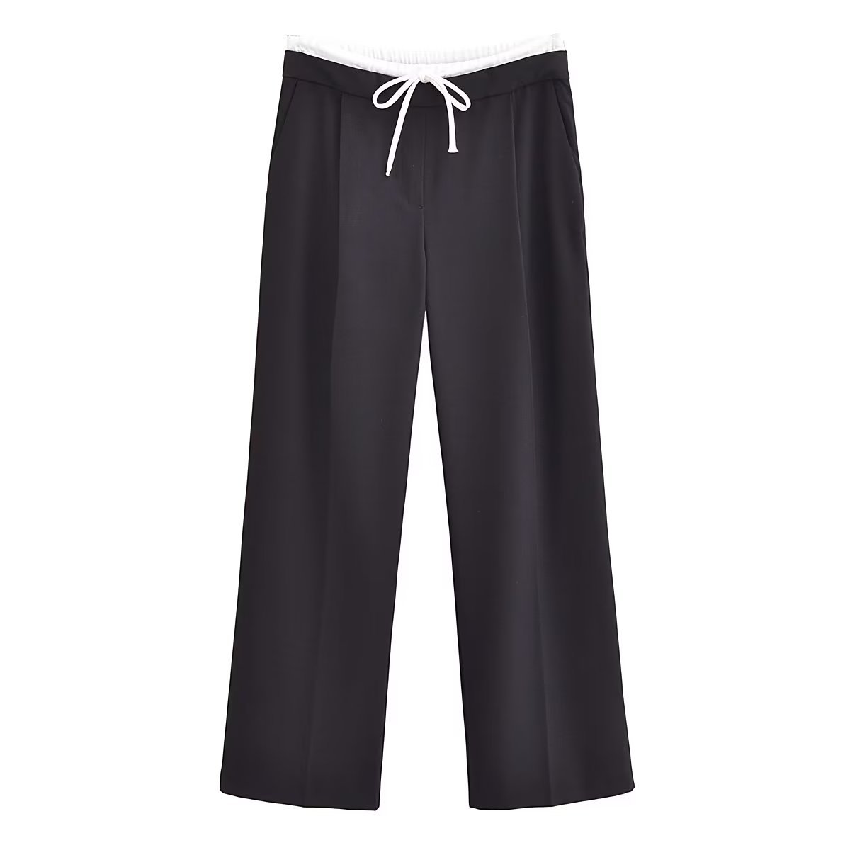 Knot Design Lace-up Side Zip Casual Trousers
