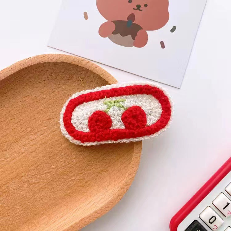 Versatile Knitted Yarn Sweet Flower Hair Clip
