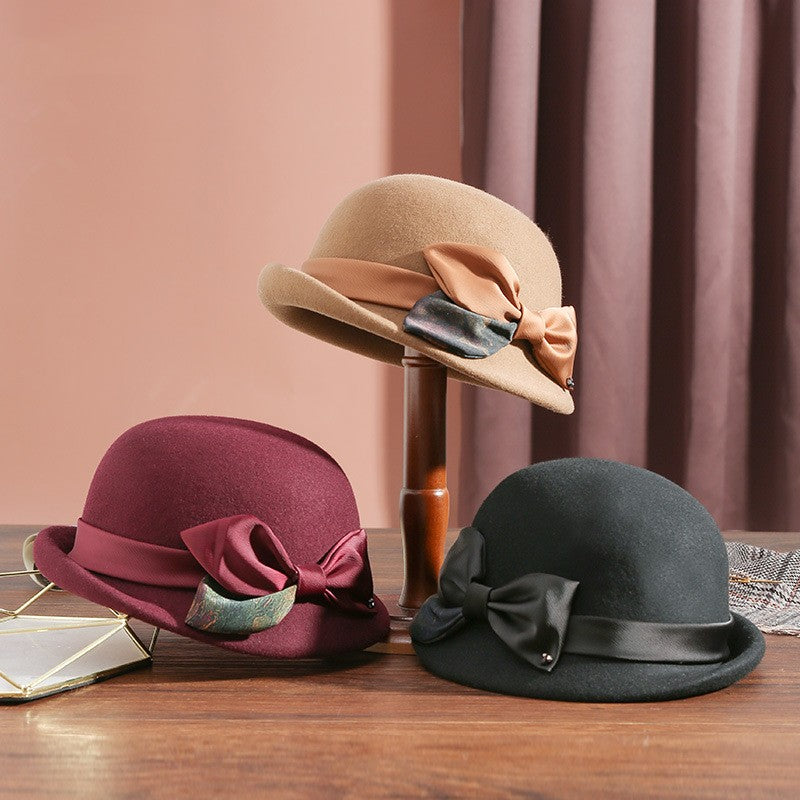 New Warm Woolen Bucket Hat Women's Fashion Hat