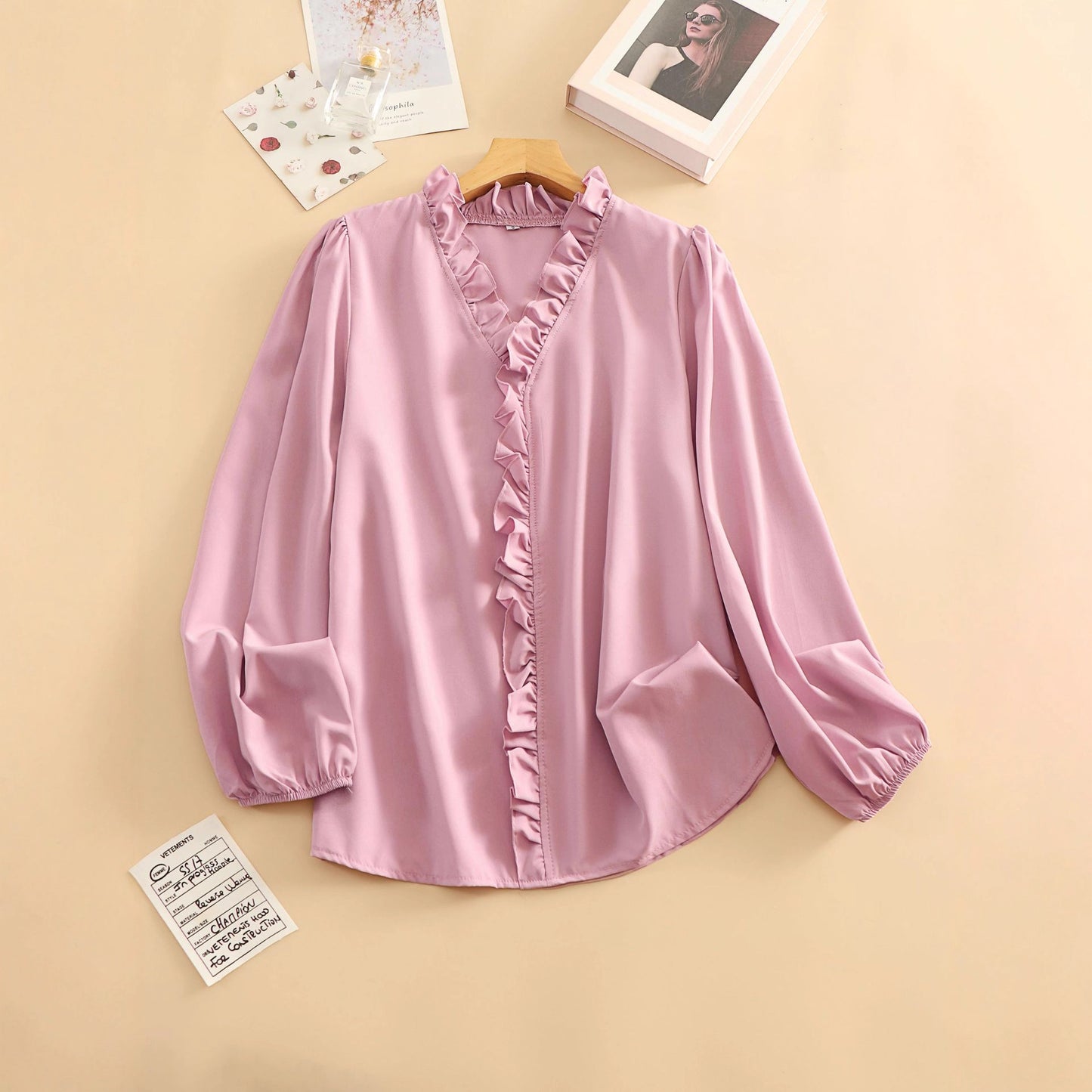 Flæset Fashion Casual Damebluse