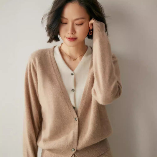 Women's Fake Two-piece V-neck Sweater