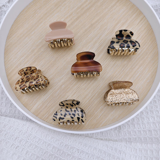 Medium Leopard Print Grip Half Tie Clip Hair Accessories High Ponytail Fixed