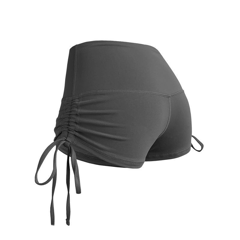 Fitness Yoga Shorts Women's Outer Wear Fitness Exercise Large Drawstring High Elastic Peach Hip