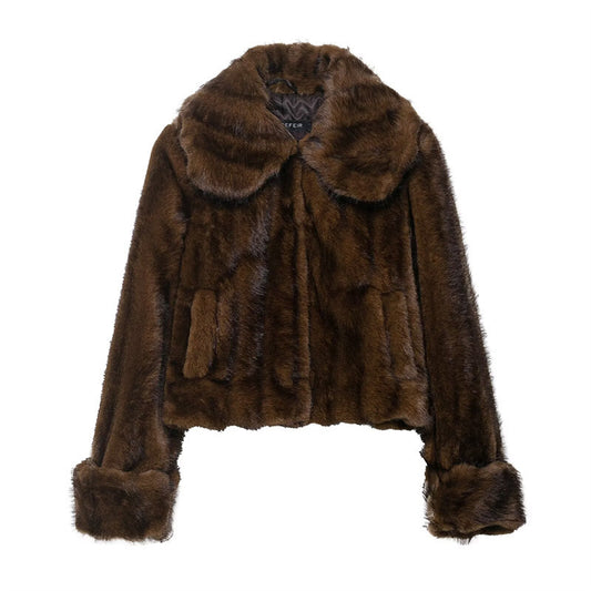 Women's Faux Fur Coat And Skirt