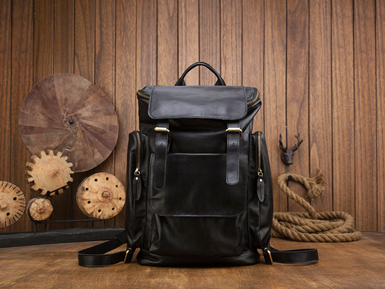 Handmade Genuine Leather British Style Large Capacity Men's Backpack Retro