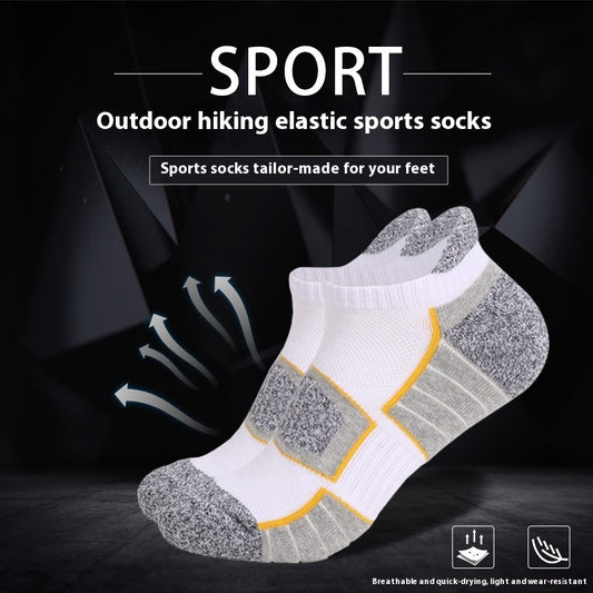 Two Wolves Thickening Towel Elastic Low-cut Socks Non-slip Combed Cotton Boat Socks