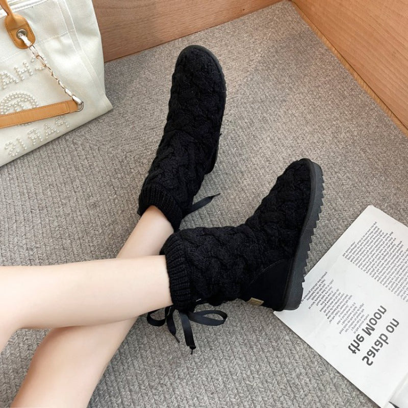 Wool And Velvet Padded Non Slip Cotton Shoes