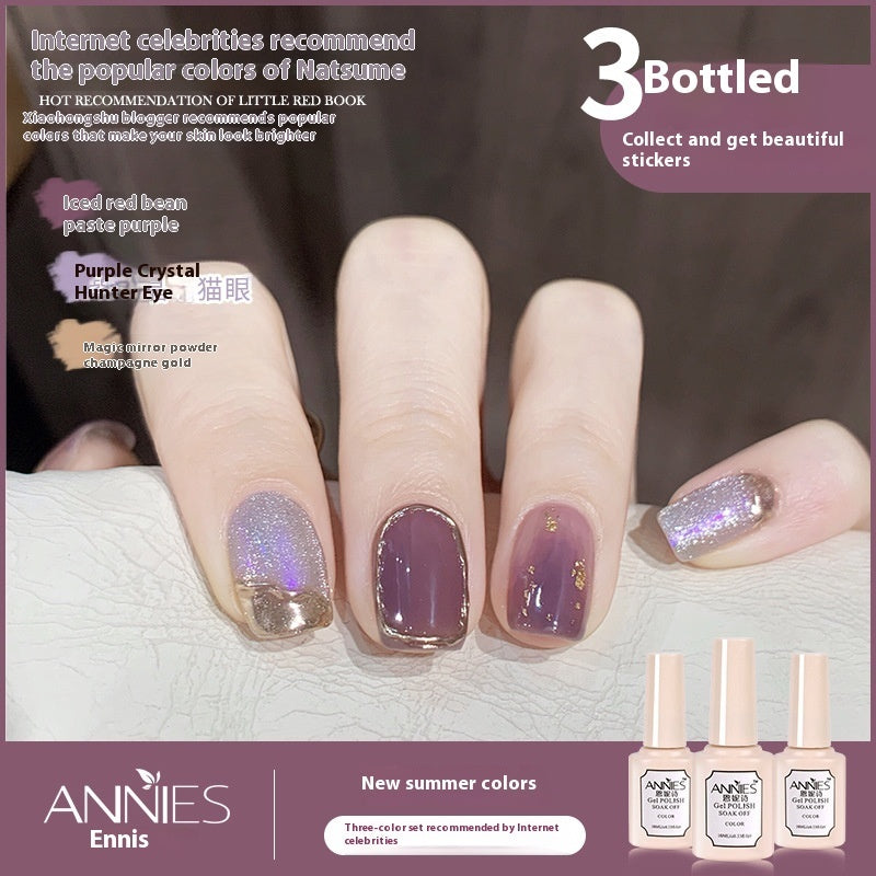 Women's Three-color New Ice Jelly Nude Color Gel Nail Polish Suit