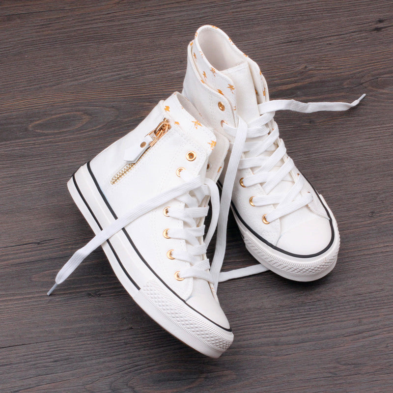 Spring And Summer High-top Canvas Shoes