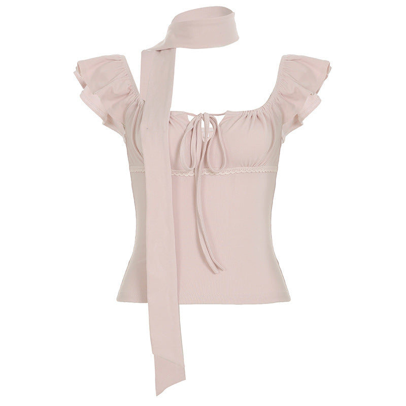 Stylish Minimalist Slim Fit Womens Short Sleeve Top