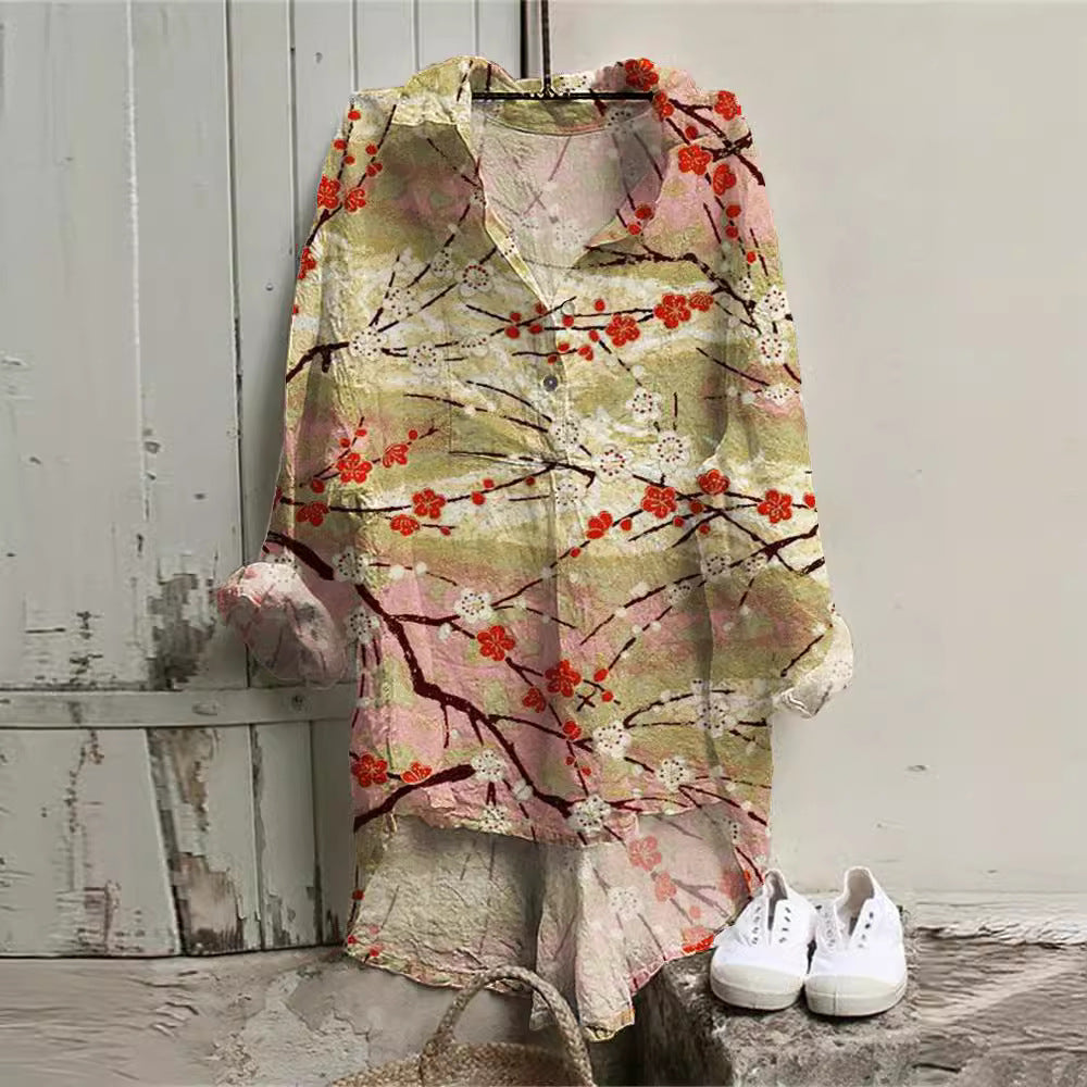 European And American Autumn And Winter Plus Size Women's Clothes Shirt Dress 3D Printing