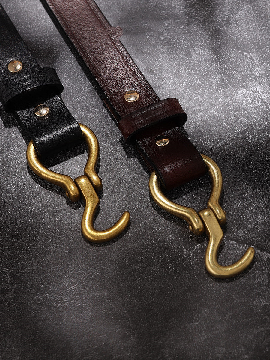 Niche Hook Retro First Layer Cowhide Belt