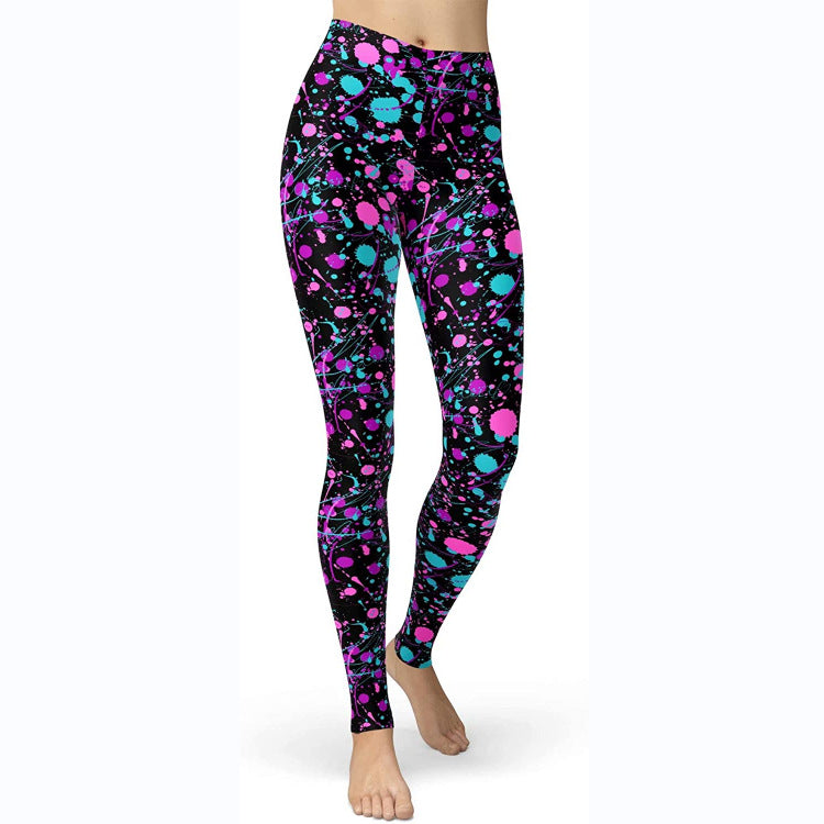 Multi-color Printing Slim Fit Hip Raise Slimming Plus Size Running Yoga Fitness Leggings