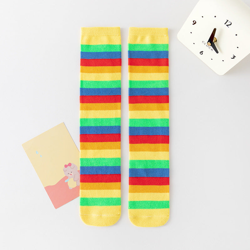 Rainbow Spring And Autumn Stockings Girls