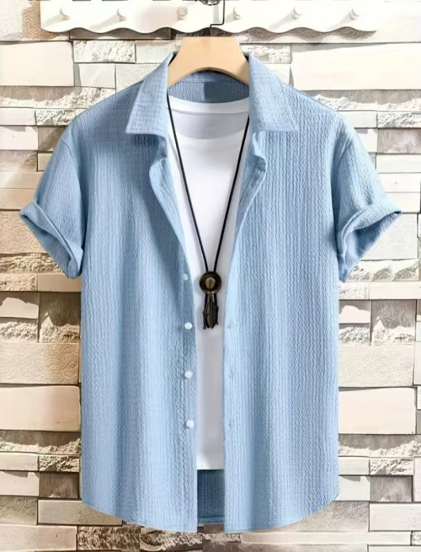 Holiday Leisure Wrinkle Men's Short Sleeve Shirt