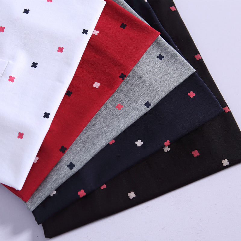 Dame Forår/Sommer Revers Print All-match Polo Shirt